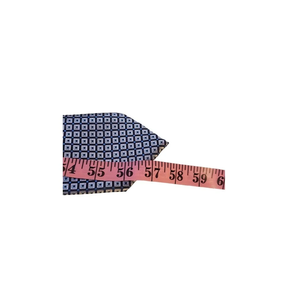 Bergamo New York Luxury Neck Tie Geometric Gray Blue Pointed Casual Business Men